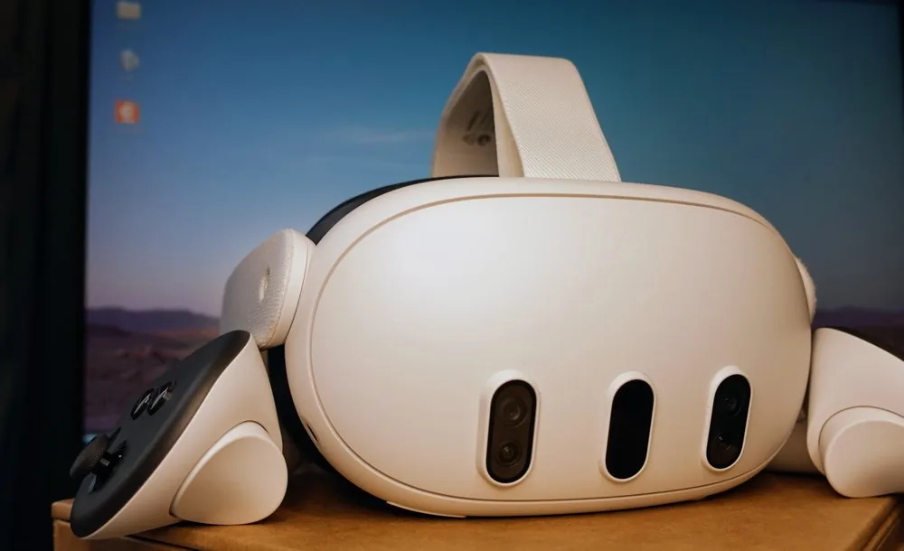 Meta Quest 3 headset with Touch Plus controllers